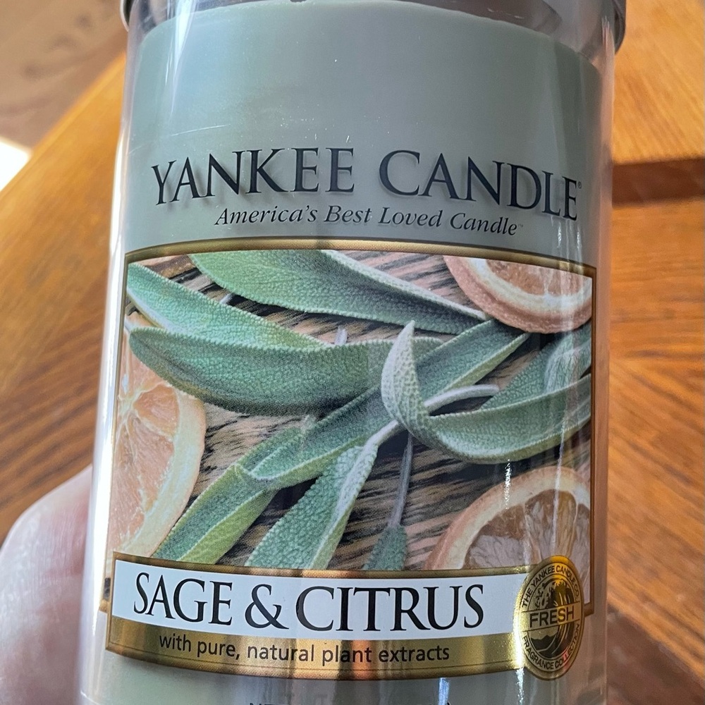 New Yankee Candle Sage & Citrus 22 oz Jar.